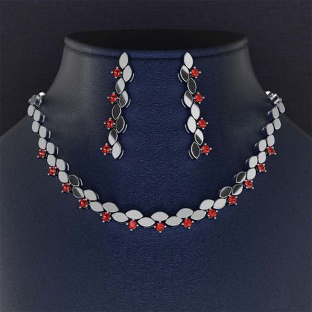 Bridal Jewelry Set Ruby Code 21058 - 21057 - 21056